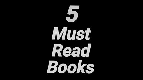 5 Must Read Books Youtube