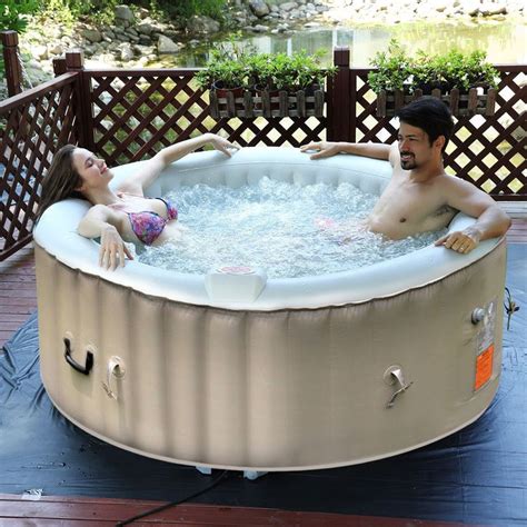 Portable Inflatable Bubble Massage Spa Hot Tub 4 Person Relaxing Outdoor Best Inflatable Hot