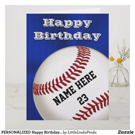 Personalized Happy Birthday Baseball Cards Happy