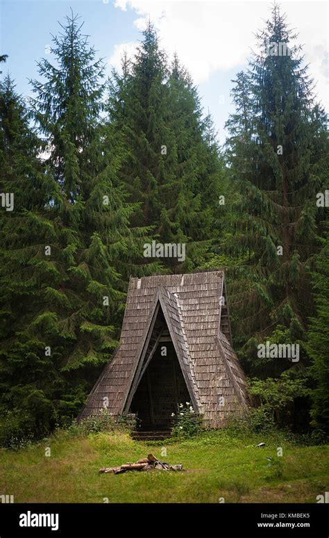 Wooden House In The Forest For Tourists Stock Photo Alamy