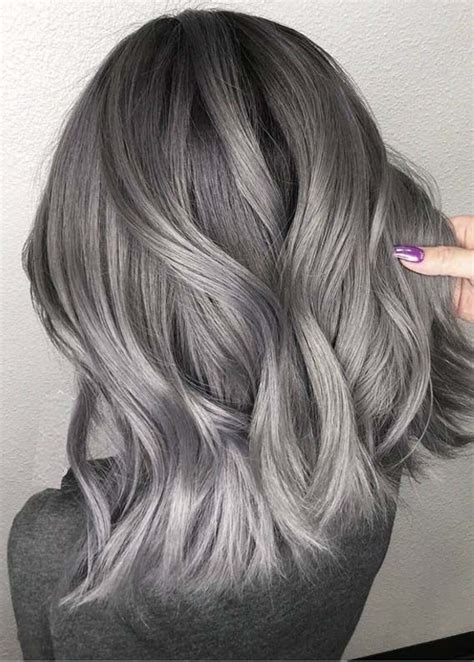 Amazing Dark To Light Grey Hair Colors And Hairstyles For 2019 Silver