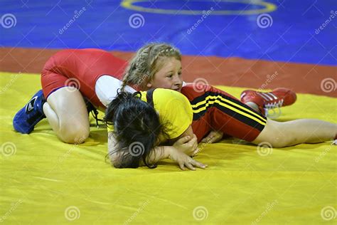 Orenburg Russia May 5 2017 Year Girls Compete In Freestyle Wrestling