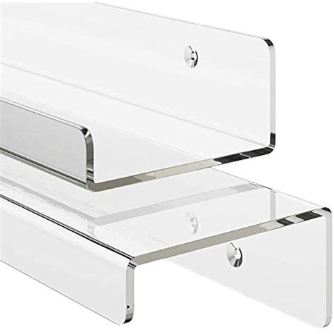Unum Set Of 2 Acrylic 24 Invisible Floating Shelves For Wall Clear