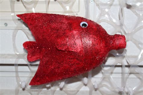 Fish Made From A Soda Bottle Colored Tissue Paper And Glue Net Made