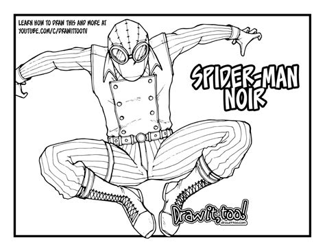 How to Draw SPIDER-MAN NOIR (Spider-Man PS4) - Draw it, Too!