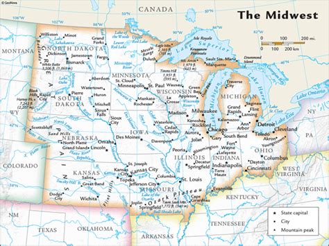 Us Midwest Regional Wall Map By Geonova Mapsales