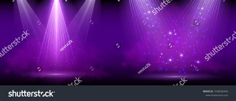 Purple Spotlight Set Bright Lighting Spotlights Stock Vector Royalty