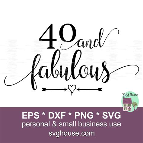 40 And Fabulous Svg Forty And Fabulous Svg For Cricut Etsy Uk