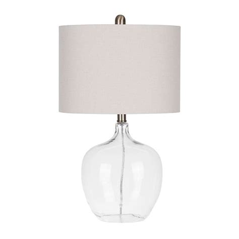 Caroline Distressed Cream Table Lamp Clear Glass Table Lamp Clear