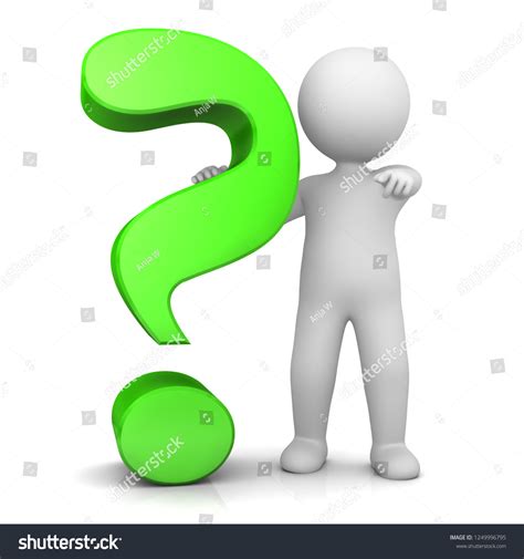 Green Question Mark 3d Interrogate Man Stock Illustration 1249996795
