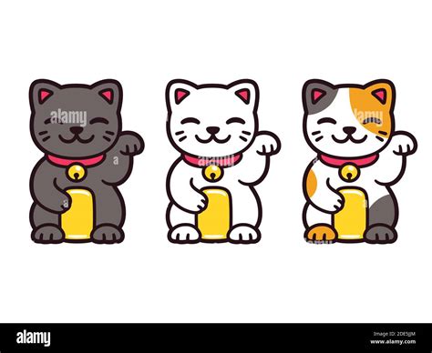 Japanese Lucky Cat Figurine Illustration Vector Hi Res Stock