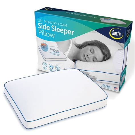 MADE IN USA New Serta Gel Memory Foam Side Sleeper Bed Pillow Pillows