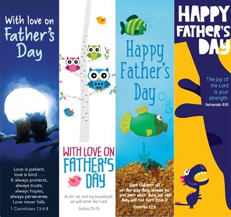 Fathers Day Bookmarks Pack Of 40 Uk