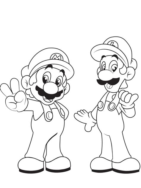 Luigi From Mario Bros Coloring Page Free Printable Coloring Pages
