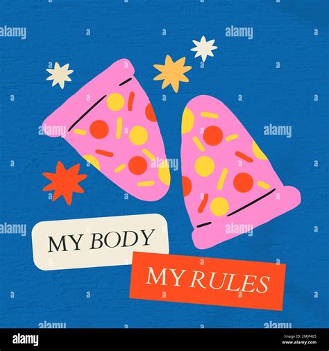 Body Positivity Editable Template Psd With My Body My Rules Text Stock