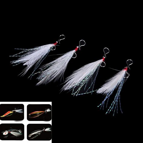 New 10pcs Feather Fishing Lure 49mm Blade Lure Pendant Bloodstreams