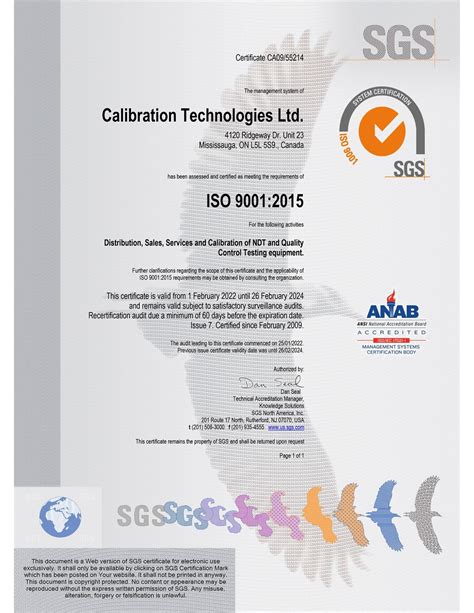 Iso Certification Calibration Technologies Ltd