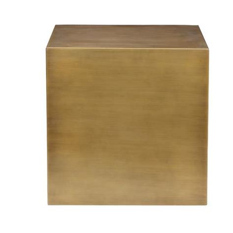 Brushed Brass Block End Table