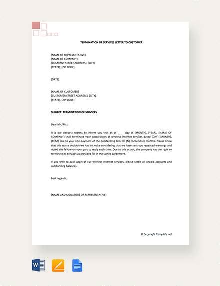 Free 15 Sample Service Termination Letter Templates In Pdf Ms Word