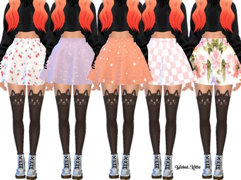 Cute Flared Skater Skirts By Wickedkittie At Tsr Sims 4 Updates