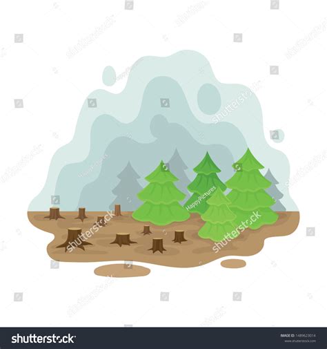 Place Deforestation Vector Illustration On White Stock Vector Royalty Free