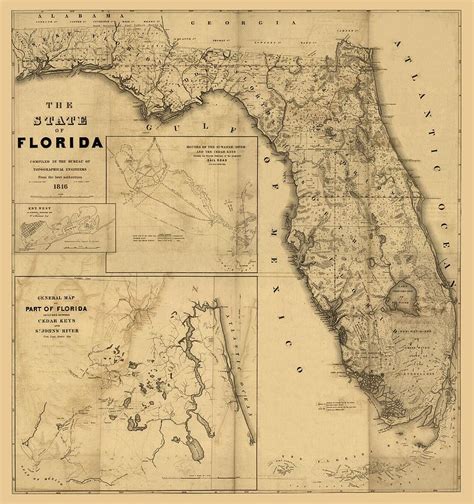 Florida Wall Map The Map Shop Florida Wall Map Printa