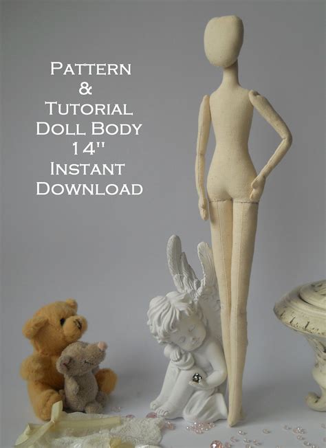 PDF Cloth Doll Pattern 14 PDF Sewing Tutorial Soft Doll Pattern Rag