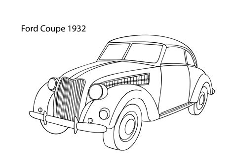Finding the sports car coloring page is not difficult. Super car Ford Coupe 1932 coloring page, cool car ...