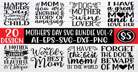 Mothers Day Svg Bundle Vol 2 Bundle · Creative Fabrica