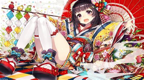 Cute Anime Girl Kimono 4k 61005 Wallpaper