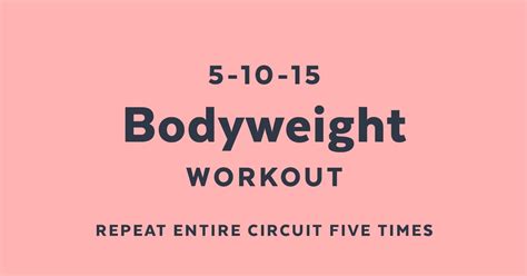 Bodyweight Workout Printable Popsugar Fitness