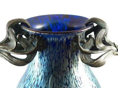 Art Nouveau Loetz Papillon Vase In A Metal Mount Bada