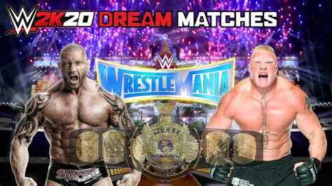 Wwe 2k20 Dream Matches Brock Lesnar Vs Batista 🏆wwe Championship