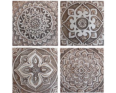 Mandala Art Mandala Tiles Set Of 4 Meditation Art