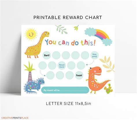 Printable Dinosaur Sticker Reward Chart Dino Reward Charts Etsy In