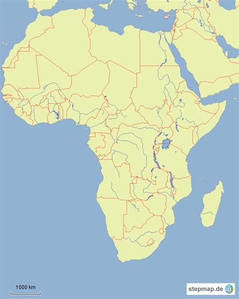 Aktuelle karte von europa ohne beschrieftung. Afrika Länder und Flüsse (ohne Beschriftung) von Thiel-Zapp - Landkarte für Afrika