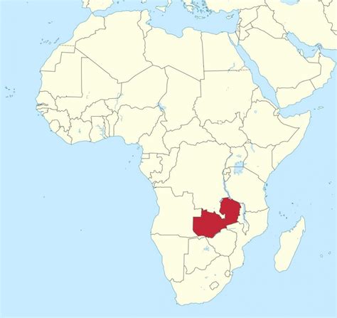 Zambia africa map - Map of africa showing Zambia (Eastern Africa - Africa)