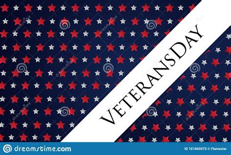 Veterans Day Holiday Banner With Us Flag On The Background Stock Vector