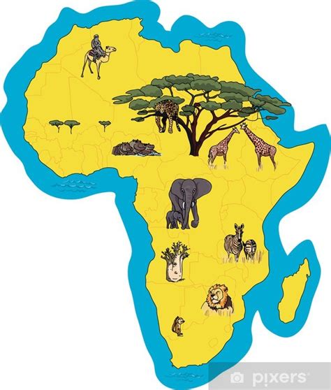 Naklejka Ilustrowana Mapa Afryki Pixerspl
