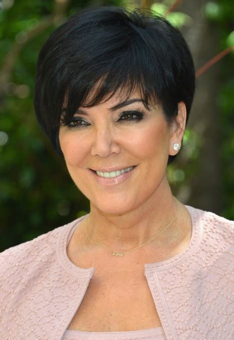 Check out how her ear is revealed while the shallow bangs frame the forehead in this cute. Kris Jenner Short Black Haircut with Side Swept Bangs ...