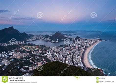 Rio De Janeiro Aerial View From Ipanema To Corcovado Stock
