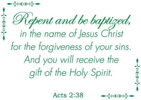 Acts 238 Repent And Be Baptized In The Name Vinyl Decal Sticker