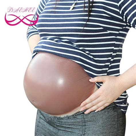 Brown Color 5000g Twins Soft Silicone Fake Pregnancy Belly Bump Tummy