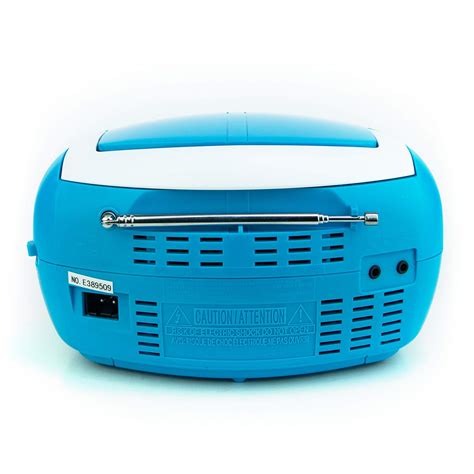 Tyler Portable Neon Blue Stereo Cd Player With Amfm Radio And Aux