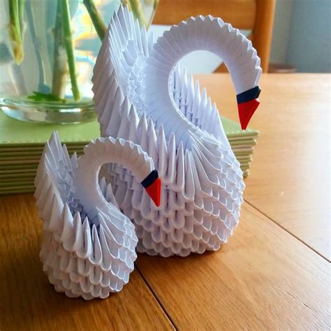 3d Origami Swan Standard Sized Etsy Origami Design Origami Easy