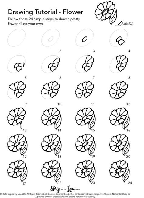 How To Draw A Flower Flower Step By Step Flower Drawing Tutorials