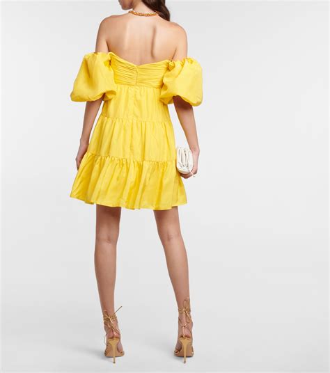 Izzy Silk Taffeta Minidress In Yellow Rebecca Vallance Mytheresa