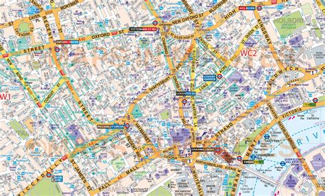Vinyl Central London Street Map Large Size 12m D X 167m W
