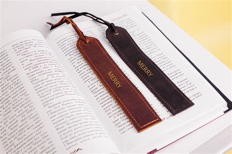 leather bookmark personalizedcustom book markmonogramed etsy uk