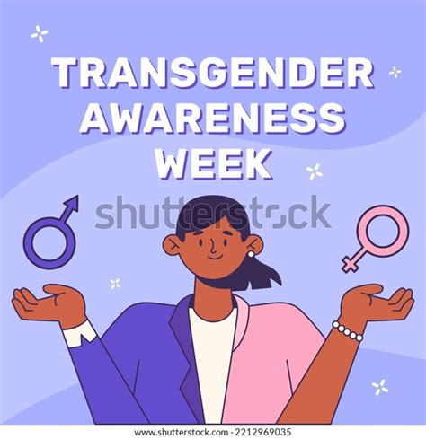 Transgender Awareness Week Banner Gender Transition Stock Vector
